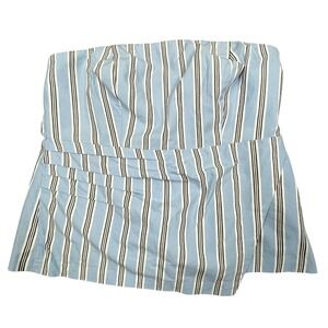 LOFT Womens Strapless Pleated Peplum Tube Top Striped Light Blue NWT Cotton 4